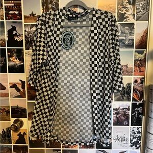 NWT checkered cover up duster